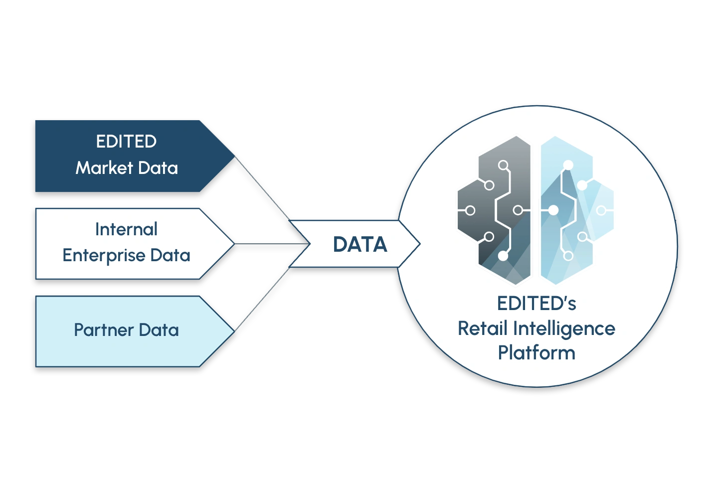 graphic representing data going into EDITED's platform
